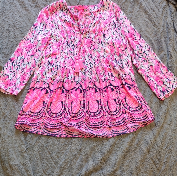 Lilly  Marilina Tunic Top High tide Size XS New Condition - Picture 2 of 5